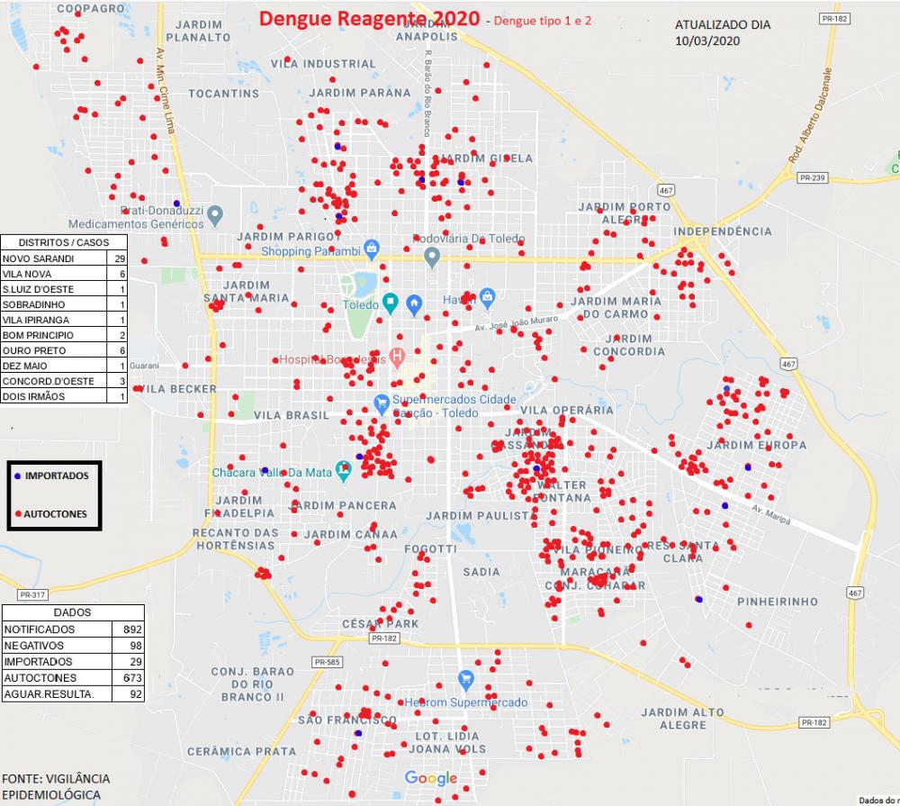 Mapa Atualizado em 12/03/2020